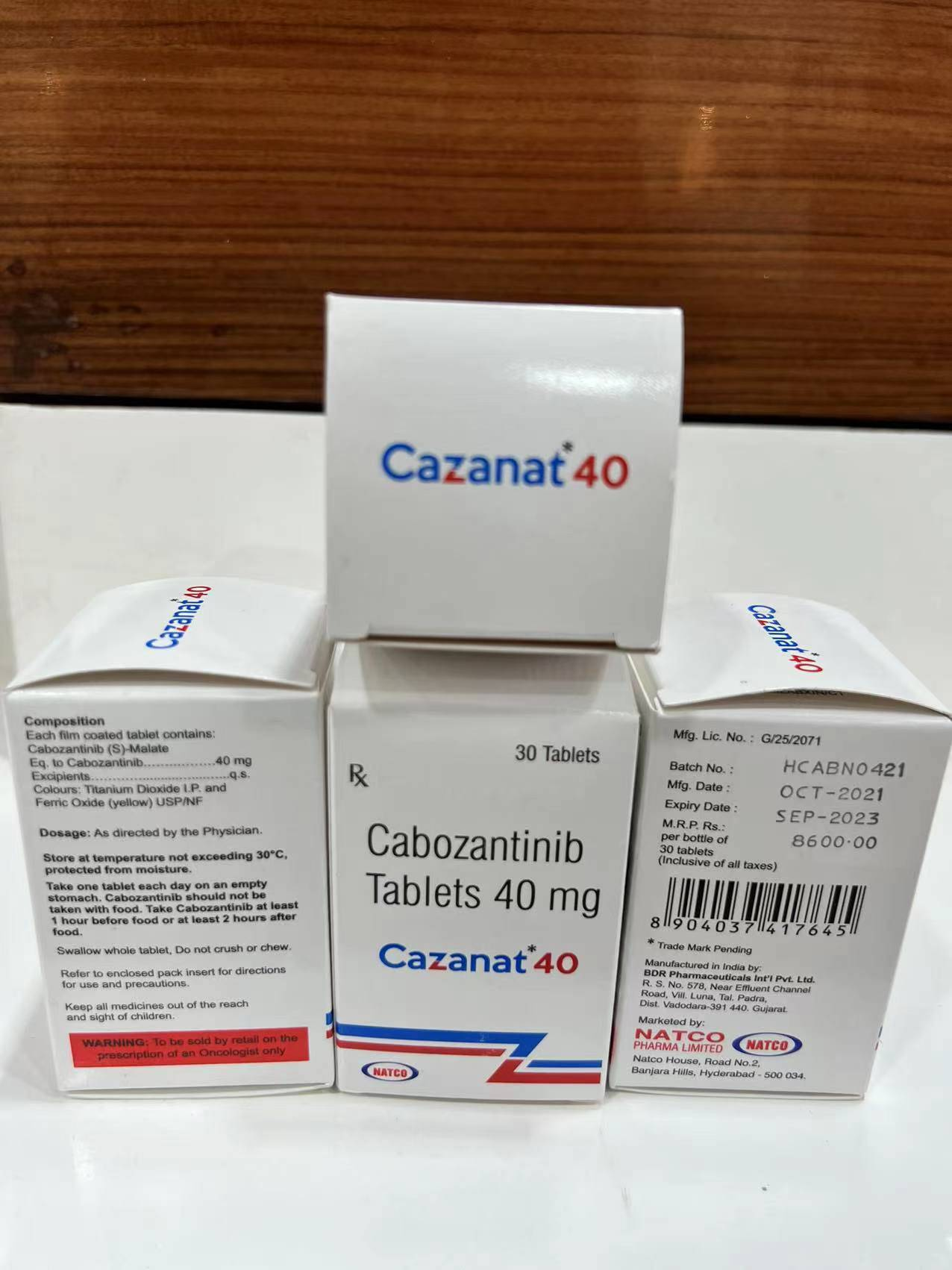 卡博替尼(Cabozantinib)是一种可抑制激酶抑制剂